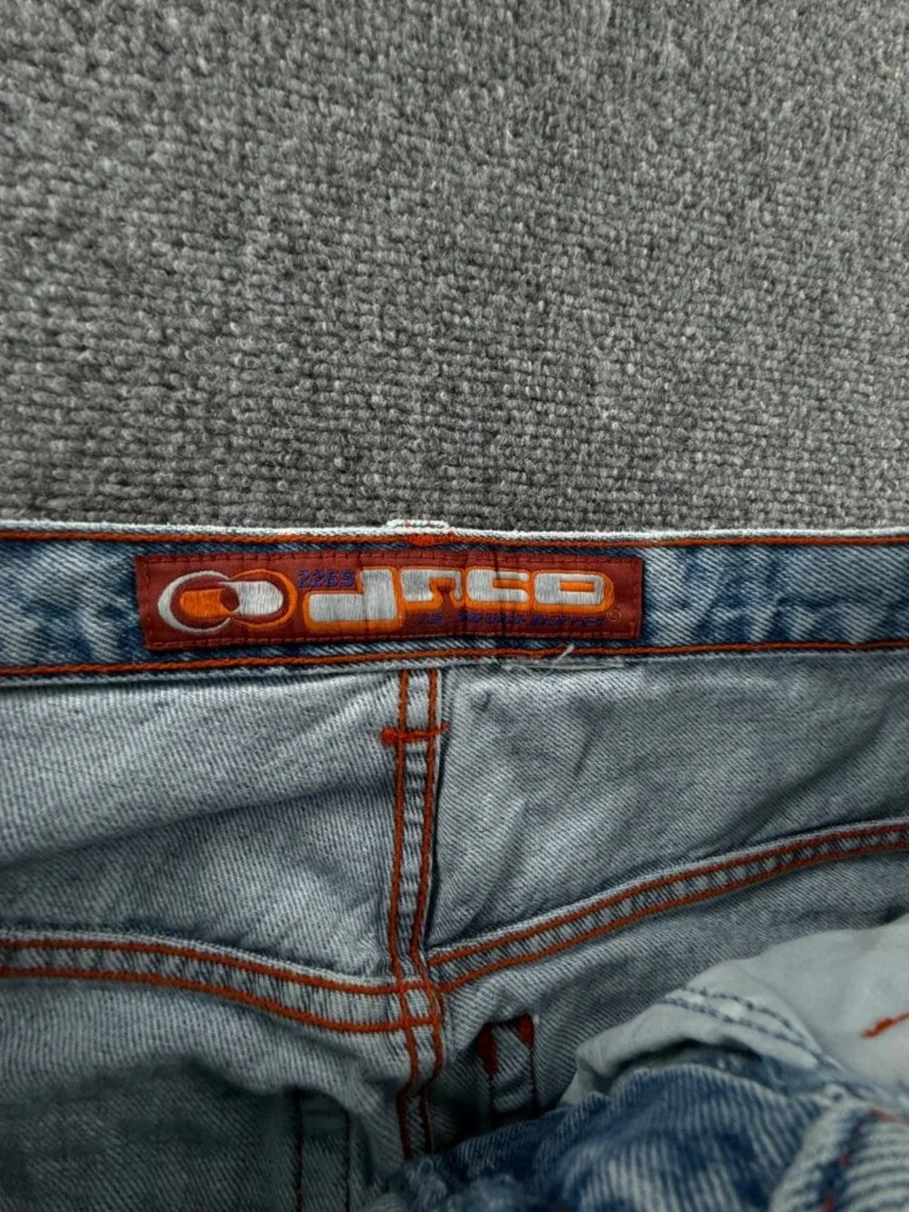 VTG JNCO 12 Double Barrel Light Wash Denim Shorts Jorts 2269 Y2K ACTL 29X11